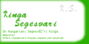 kinga segesvari business card